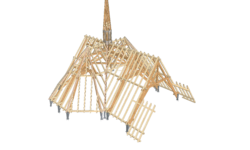 Červený kostel Olomouc 3D model krovu
